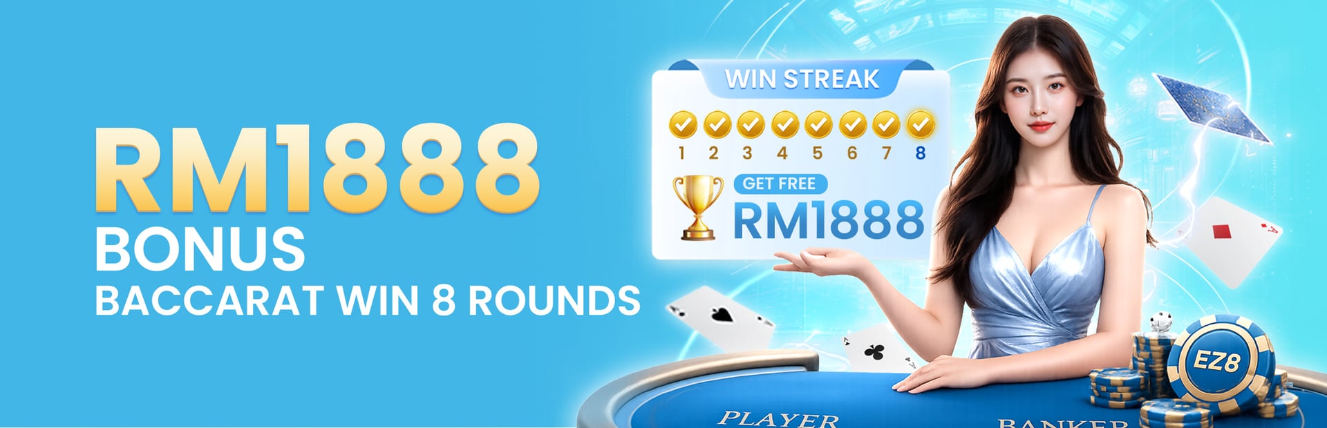 RM1888 Baccarat Lucky 8 Winning Streak